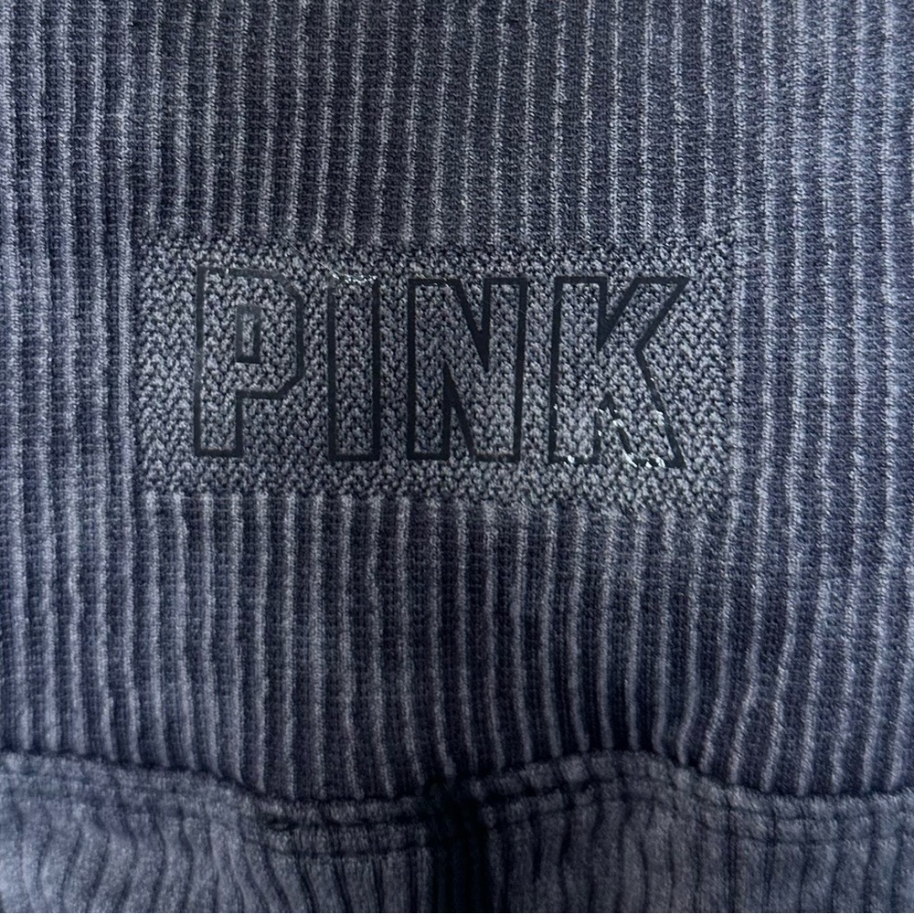 PINK Victoria's Secret set of 3 Ribbed Leggings in Navy, Teal, and Purplish/Gray - Picture 5 of 12